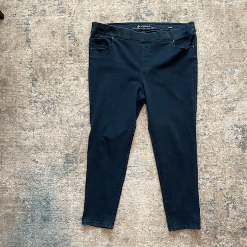 Gloria Vanderbilt Avery 20W Pull-On Navy Blue Jeans